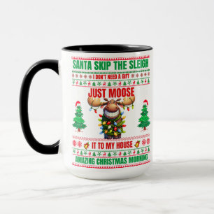 Caneca Feliz Natal Para O Presente Moose De Natal