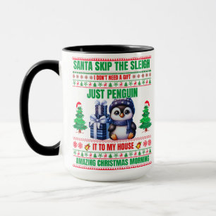 Caneca Feliz Natal Para O Presente Pinguim