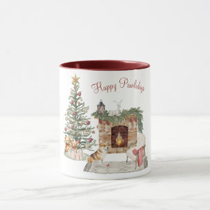Caneca Feliz Natal Patinhas - Corgi