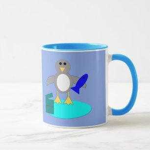 Caneca Feliz Natal Pescaria Pinguim Mug