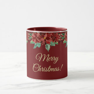 Caneca Feliz Natal Poinsettia