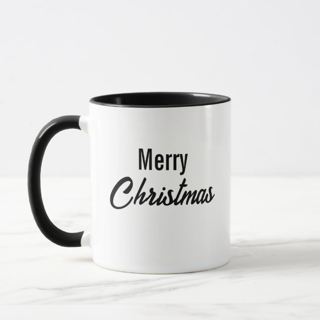 CANECA FELIZ NATAL PRETO E BRANCO (Esquerda)