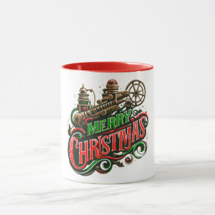 Caneca Feliz Natal steampunk