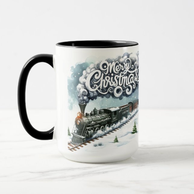 Caneca Feliz Natal Trem Café da Copa (Esquerda)