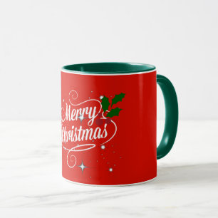 Caneca Feliz Natal Vermelho e Verde,