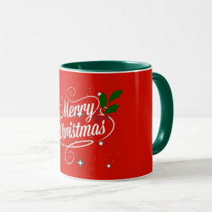 Caneca Feliz Natal Vermelho e Verde,