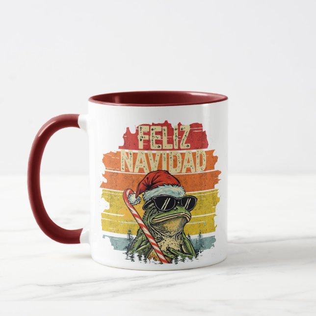 Caneca Feliz Navidad Sapo Papai Noel - Pôr do Sol  (Esquerda)