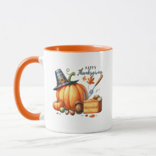Caneca Feliz Palavra de Ação de Graças Pumpkin Mug