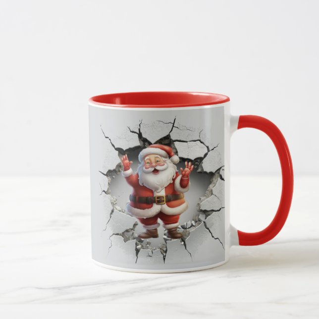 Caneca Feliz Papai noel de Natal (Direita)