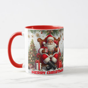 Caneca Feliz Papai noel de Natal Clássico Mug