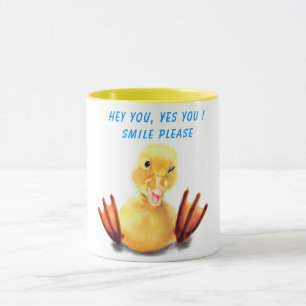 Caneca Feliz Pato Amarelo Engraçado Mug - Texto Personali