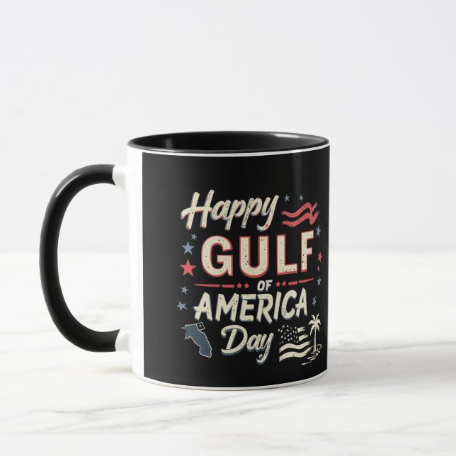 Caneca Feliz Patriótico Funny do Golfo da América (Esquerda)
