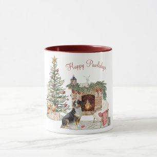 Caneca Feliz Pawlidays Design de Cachorro - Bernese Mount