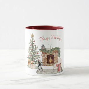 Caneca Feliz Pawlidays Design de Cachorro - Boston Terrie