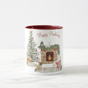 Caneca Feliz Pawlidays Design de Cachorro - Bulldog Franc