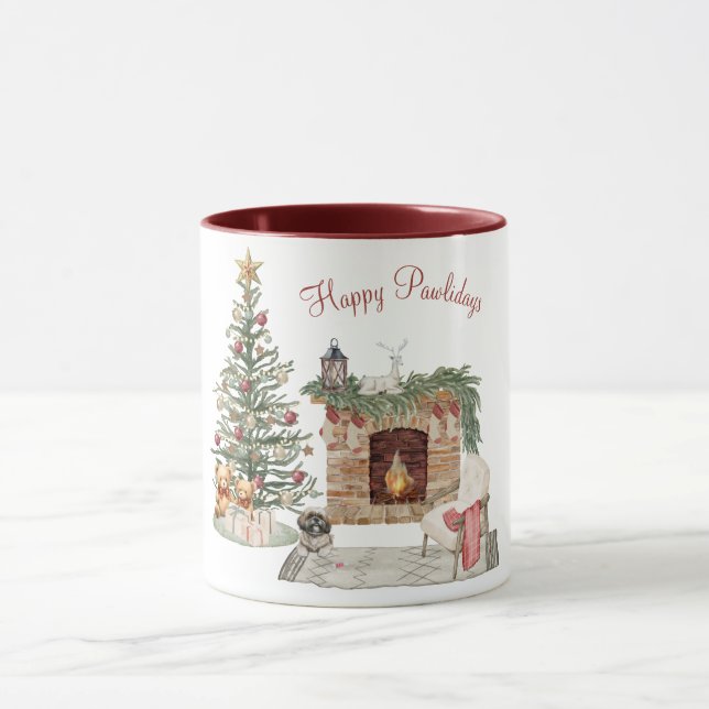 Caneca Feliz Pawlidays Design de Cachorro - Lhasa Apso (Centro)