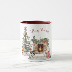 Caneca Feliz Pawlidays Design de Cachorro - Shih Tzu