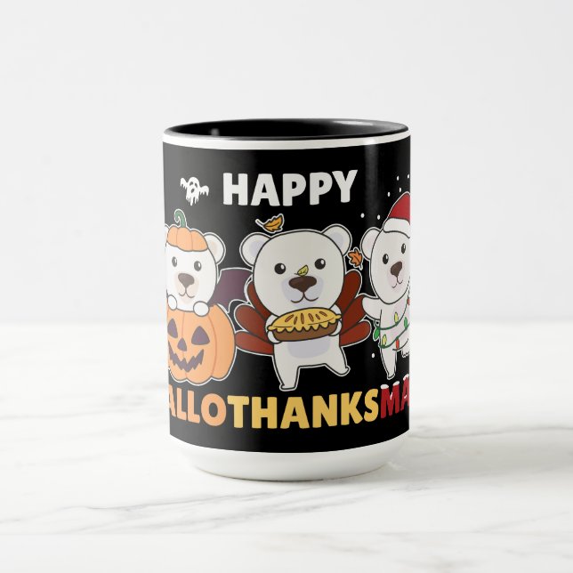 Caneca Feliz Polar do Urso Polar de Hallothanksma (Centro)