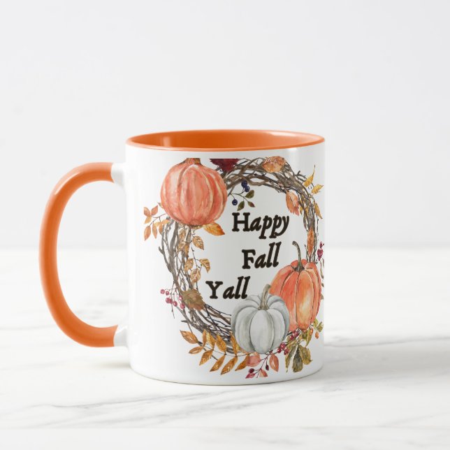 Caneca Feliz Queda Y: Bolinhos e Folhas de outono Loucos (Esquerda)