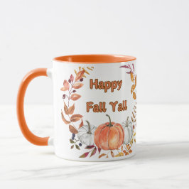 Caneca Feliz Queda Y: Bolinhos e Folhas de outono Loucos