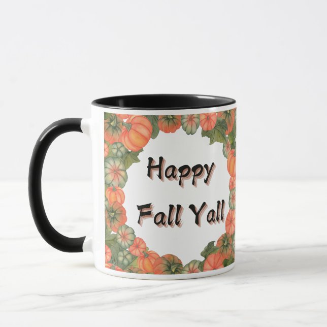Caneca Feliz Queda Y: Bolinhos e Folhas de outono Loucos (Esquerda)