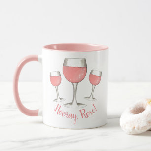 Caneca Feliz, Rosé! Rosa Rosa Rosa Esbranquiçada Vidro de