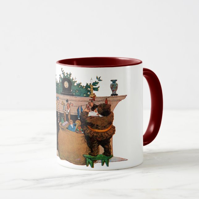 Caneca Feliz Velho Elfo de Natal, Jessie Willcox Smith (Frente Esquerda)