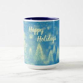 Caneca Felizes Feriados de Árvores de Natal Mágicas