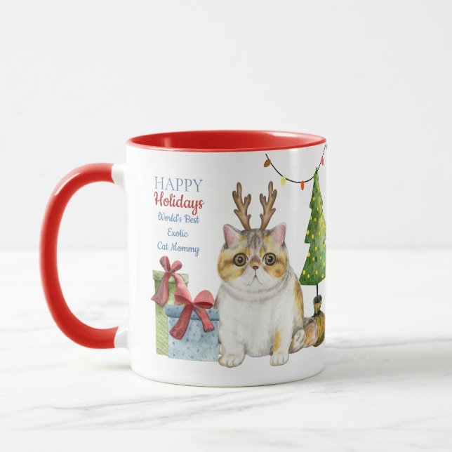 Caneca Felizes Feriados Feriados EXÓTICOS Cat Mãe Natal P (Esquerda)