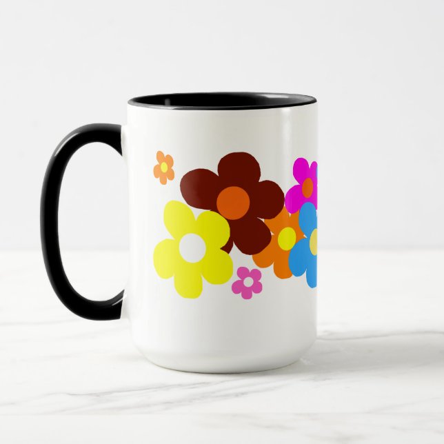 Caneca Felizes Flores Coloridas (Esquerda)