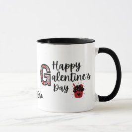 Caneca Felizes Galentinos Dia Vermelho e Negro