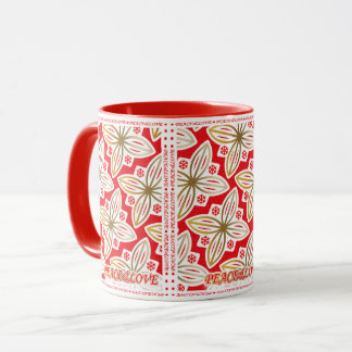 Caneca FELIZES HOLIDAYS | Paz e Amor | Poinsettia | Dois