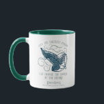 Caneca Fellowship Elven Brooch Quote Graphic<br><div class="desc">Celebrate the Fellowship with this elegant, Lord of the Rings™ Elven brooch design. Featuring a beautifully detailed leaf carried on swirling Elvish vines, the artwork symbolizes the connection between those entrusted with the protection of Middle-Earth™. The meaningful quote, “Even the smallest person can change the course of the future, ”...</div>