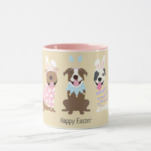 Caneca Felz pascoa americano Pit Bull Terrier Dogs