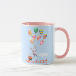 Caneca Felz pascoa Bunny e Balões