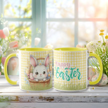 Felz pascoa vibrante em fundo amarelo