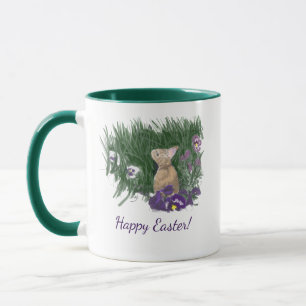 Caneca Felz pascoa   Violetas Roxas De Coelho