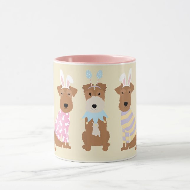 Caneca Felz pascoa Welsh Terrier Dogs (Centro)
