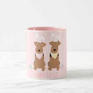 Caneca Felz pascoa Welsh Terriers Cães Coelhinhos