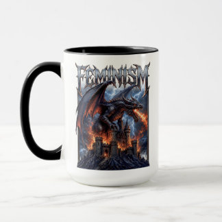 Caneca Feminismo Dragão Queimando Castelo Esmaga O Patria