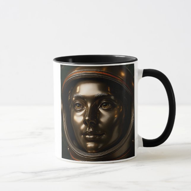 Caneca Femme cosmonaute bronze 3D (Direita)