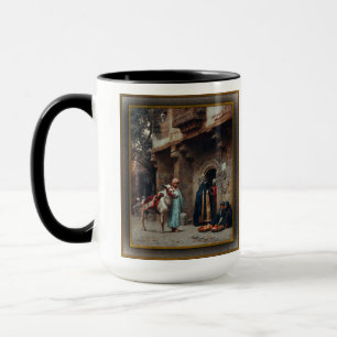 Caneca Femmes Arabe Devant Une Porte