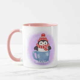 Caneca Feriado de inverno de pinguins giro