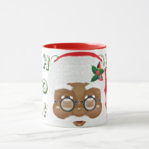 Caneca Feriado de Natal afro-americano Santa Claus