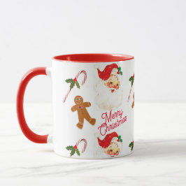 Caneca Feriado de Natal Vintage Santa Claus