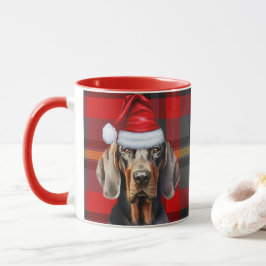 Caneca Feriado do Cão Lover Vermelho Xadrez Negra do Cão