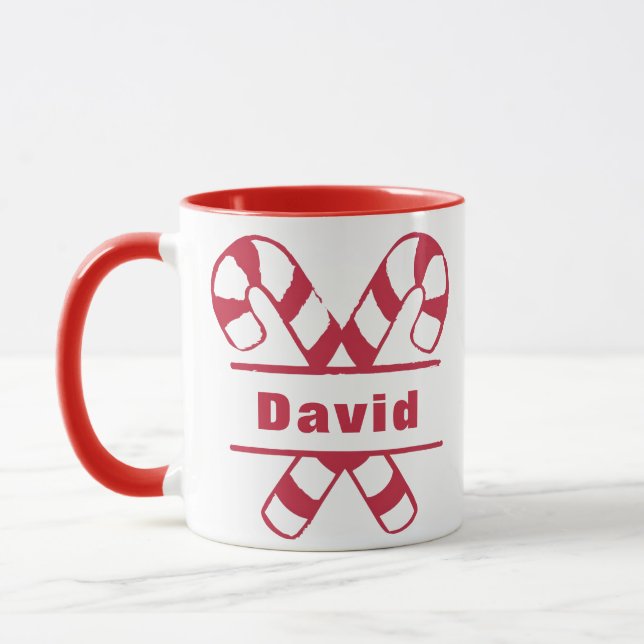 Caneca Feriado do Nome das Canes de Candy Cruzado (Esquerda)
