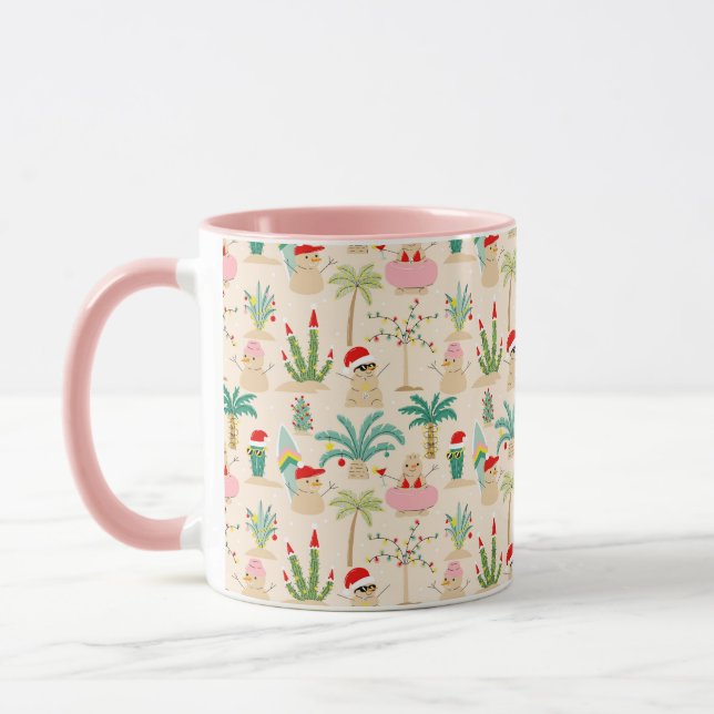 Caneca Feriado Tropical Vibes Padrão de Natal (Esquerda)