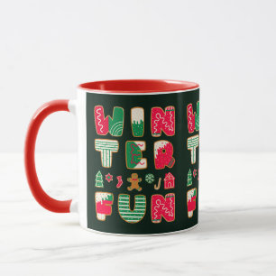 Caneca Feriado Vermelho Verde de Natal Divertido