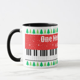 Caneca Feriados de Árvore de Natal Pianista de Uma Feliz